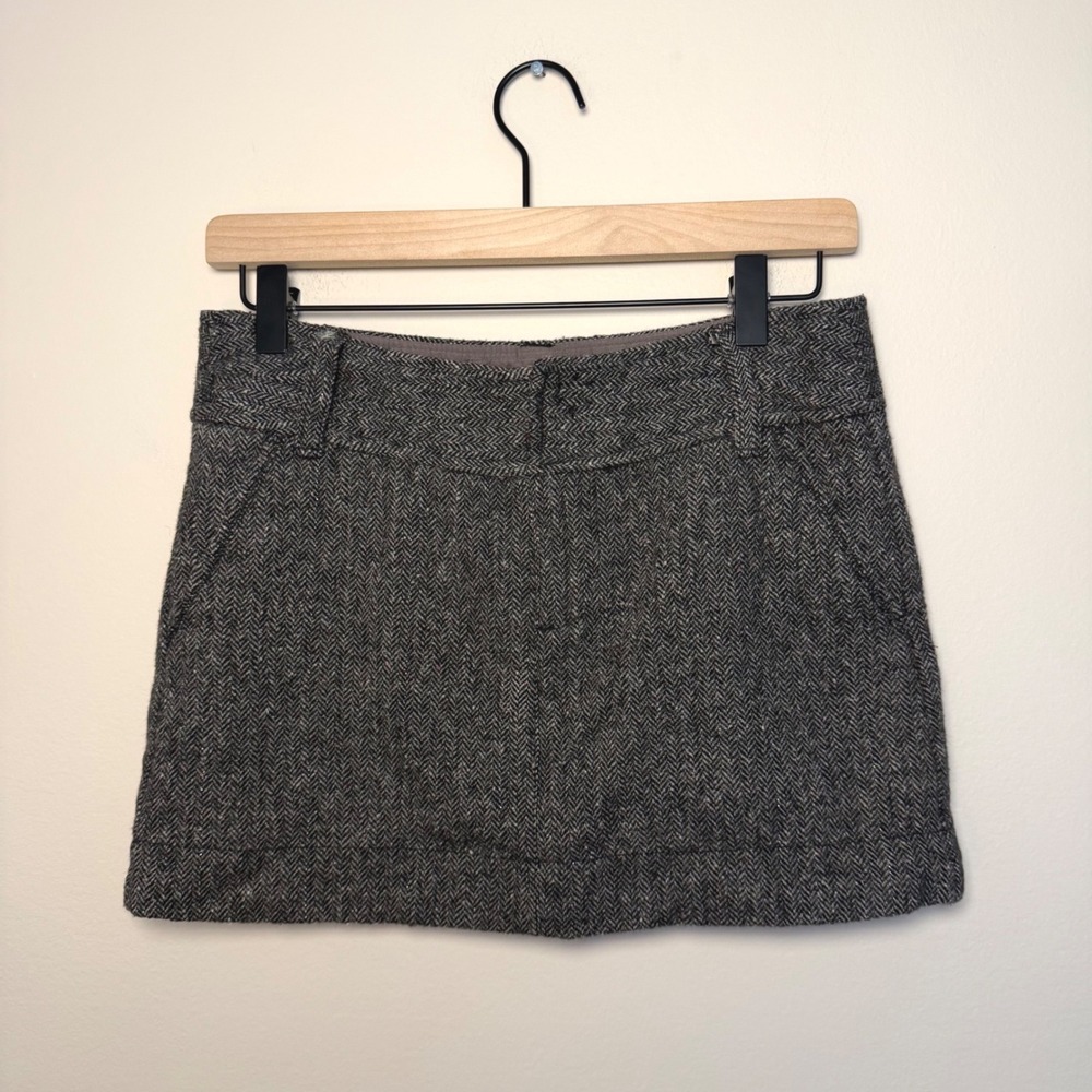 VTG American Eagle Outfitters Wool Blend Mini Skirt Low Rise Dark Pattern SZ 0
